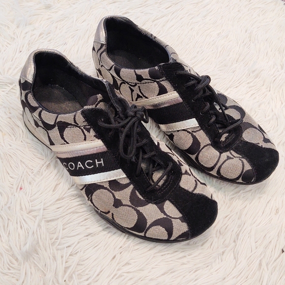 Coach Jayme Black and Gray Jacquard Sneakers